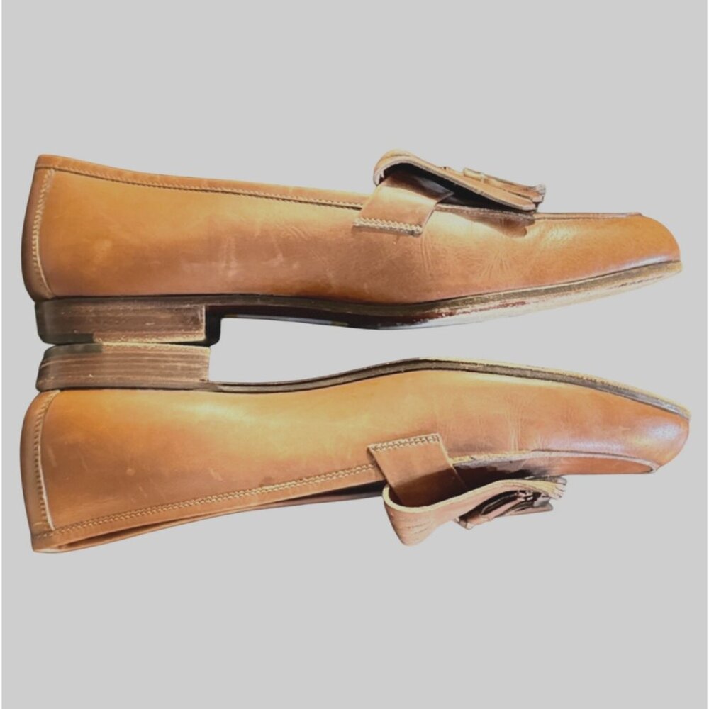 VTG Polo Ralph Lauren Mens Loafers 11D Kiltie Tassel Chestnut 3352 Italy Shoes - Picture 6 of 12